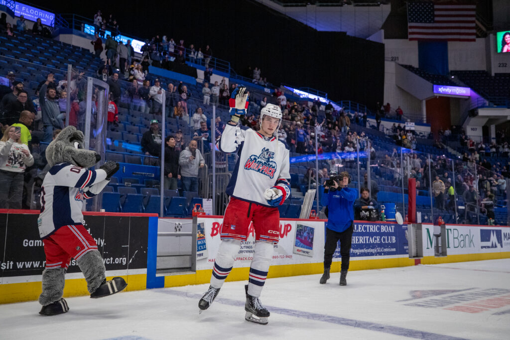 Matt Rempe with the Hartford Wolf Pack.