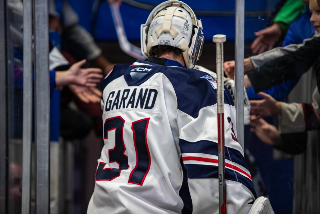 Dylan Garand of the Hartford Wolf Pack, 12/6/24.