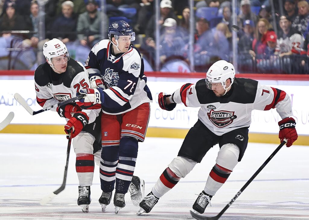 Brennan Othmann of the Hartford Wolf Pack, 1/15/25.