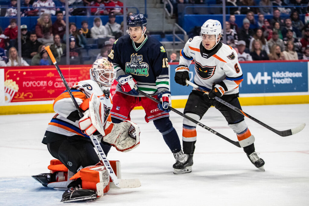 Jake Leschyshyn of the Hartford Wolf Pack, 1/10/25.