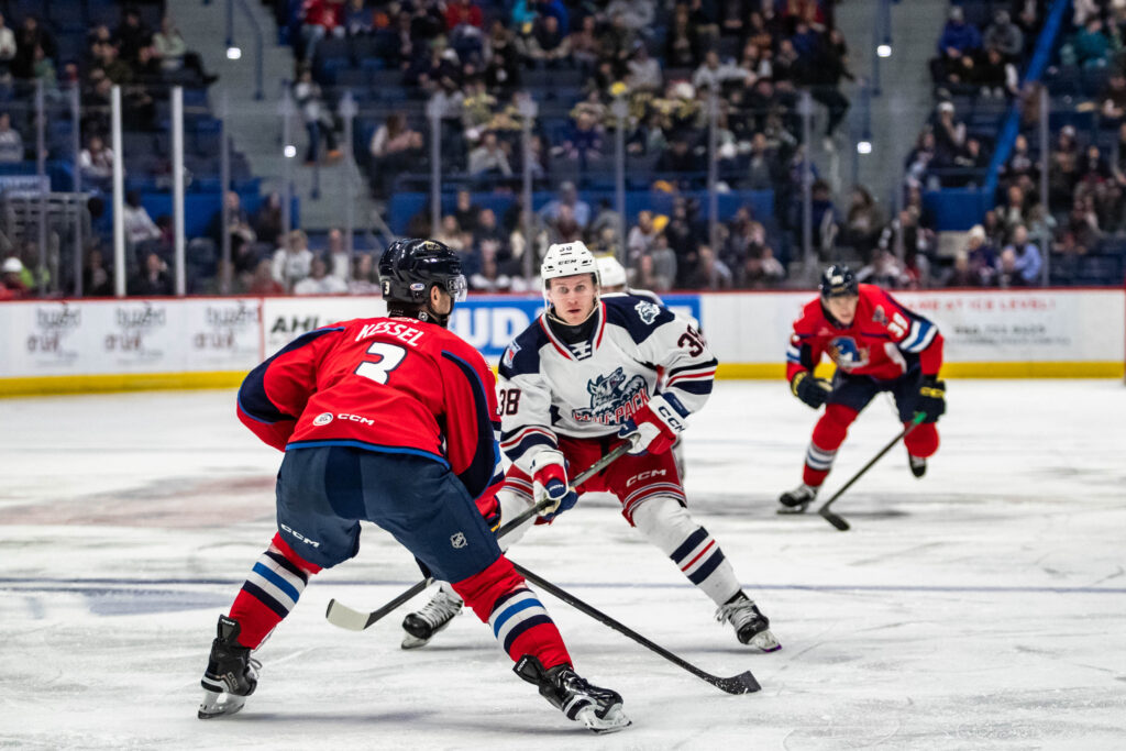 Ryder Korczak of the Hartford Wolf Pack, 1/12/25.