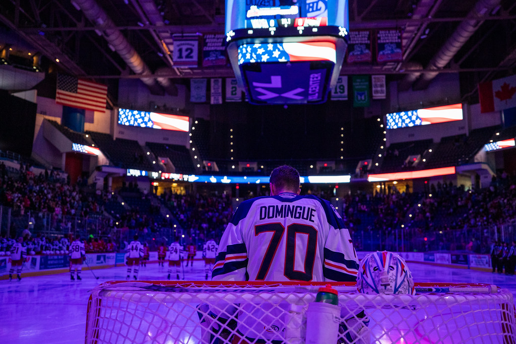 Louis Domingue of the Hartford Wolf Pack, 11/19/2024.