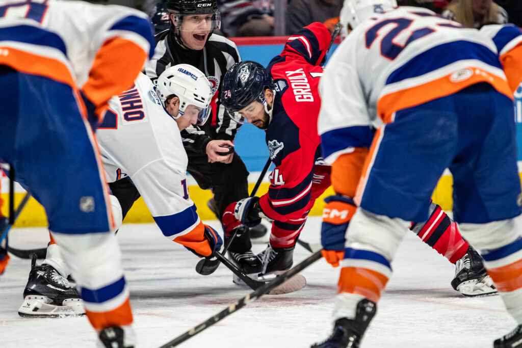 Bo Groulx of the Hartford Wolf Pack, 2/12/25.